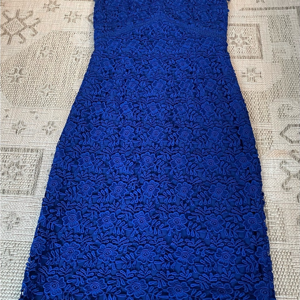 Shoshanna Royal Blue Floral Midi Dress